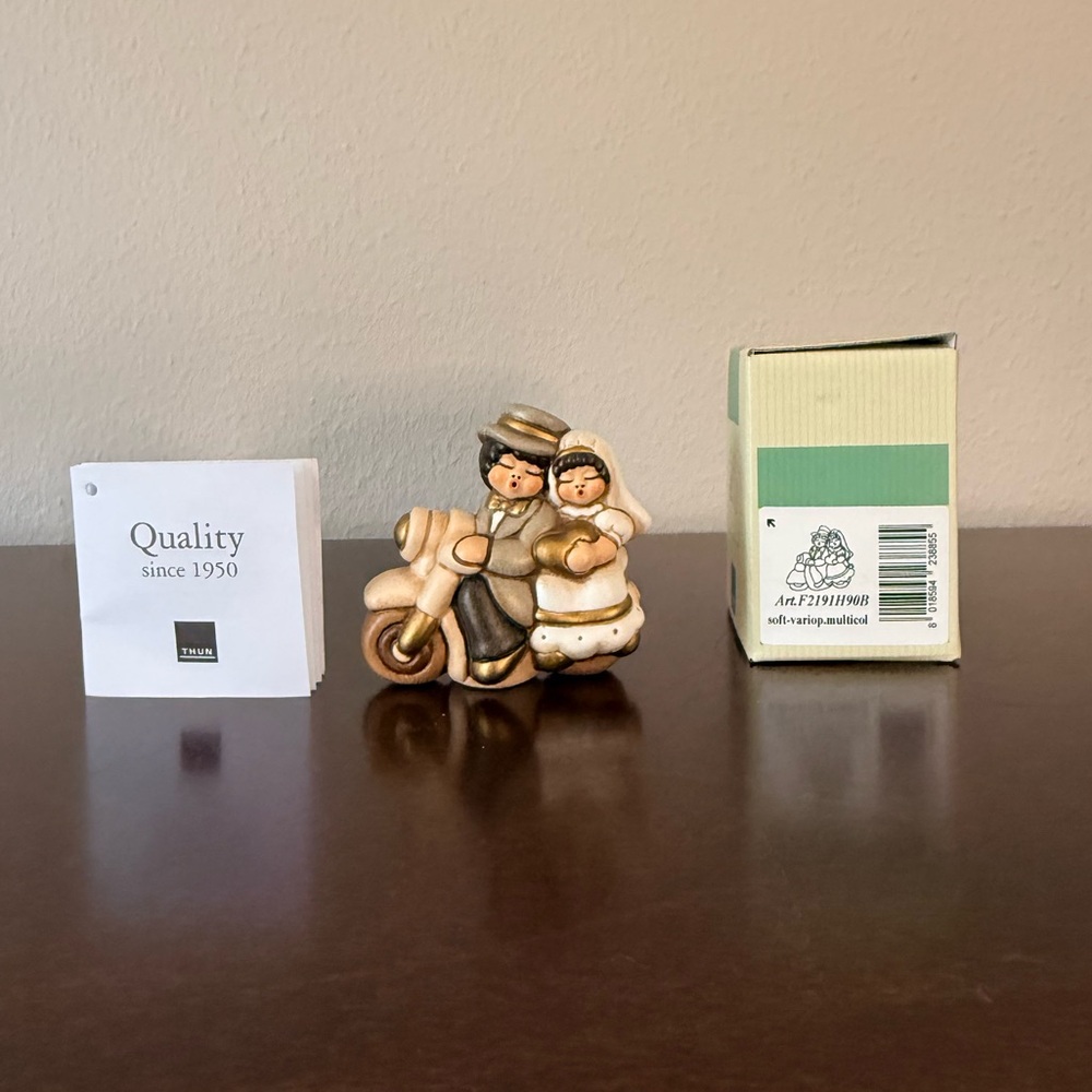Wedding Couple Motorcycle Figurine